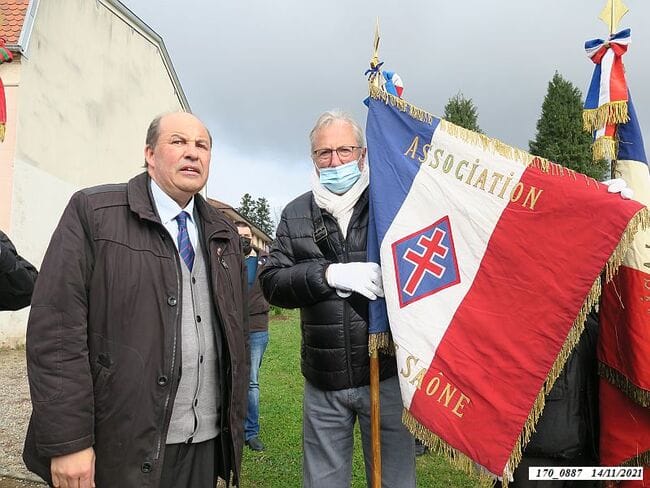 * Cérémonie du 77ème anniversaire de la Libération, le 14 nov. 2021, lors de l'inauguration de deux panneaux relatant le parcours de la 1ère DFL.