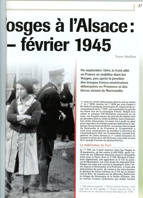 * Le 1er RFM dans les Vosges à l'automne 1944