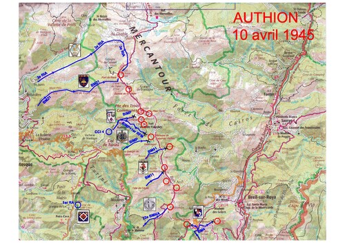 * Etape n° 45 - Début de l'offensive sur l'AUTHION - Journée du 10 Avril 1945