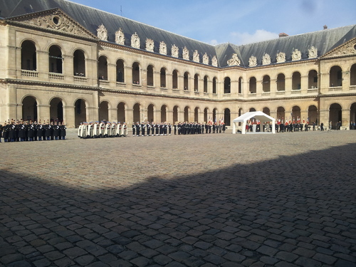 * Honneurs militaires et républicains rendus à Yves Guéna, ce mardi 8 mars 2016, aux Invalides à Paris