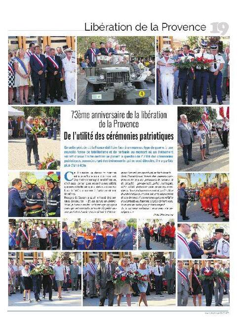 * VAR : Cérémonies du souvenir des combattants de la 1ère DFL dans la Libération de Toulon